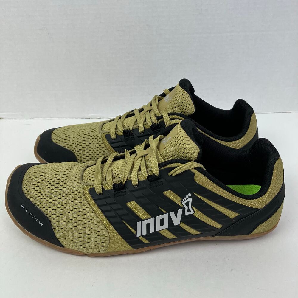 INOV-8 Bare XF 210 V2 Barefoot Training Shoes Mens US 10 Olive/Black Crossfit
